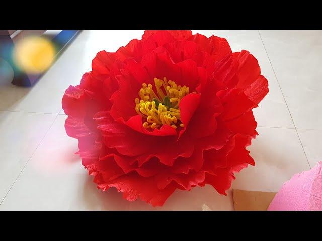 How To Make Giant Peony Paper Flower Tutorial #5 / DIY Giant Paper Flower / Lana Paper Flowers