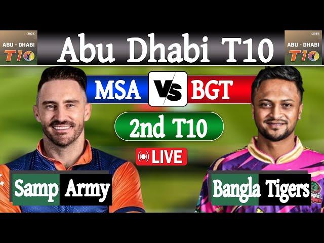 Abu Dhabi T10 2024 | T10 live cricket match today | Bangla Tigers vs Morrisville Samp Army 2nd Match