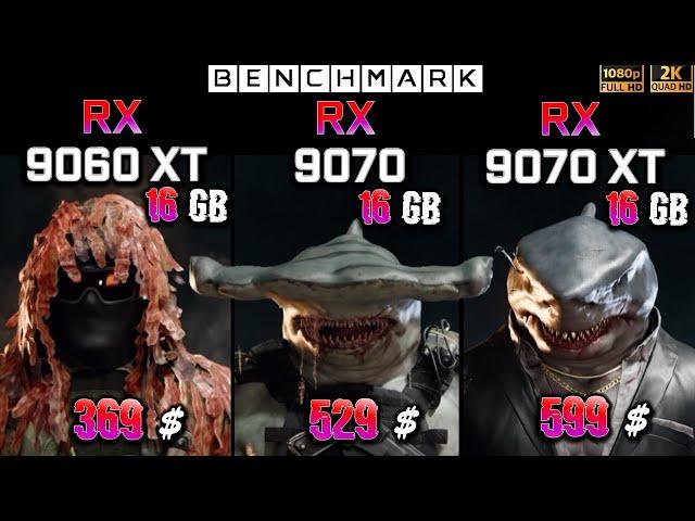 RX 9060 XT 16GB vs RX 9070 16GB vs RX 9070 XT 16GB / Test / 1080p -  1440p  / in 8 Games