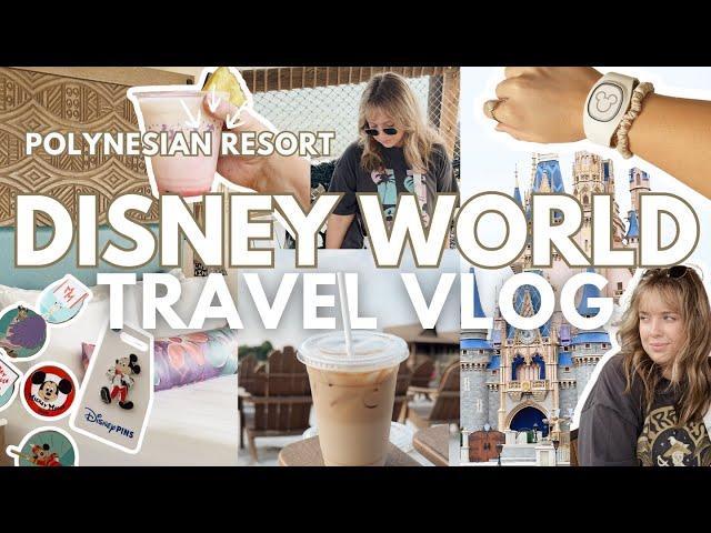 DISNEY WORLD STAYCATION VLOG: polynesian resort check-in + early morning magic kingdom + pin trading