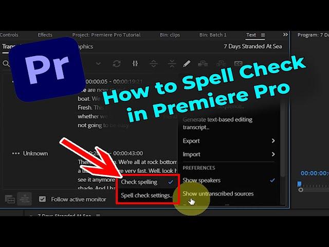 How to Spell Check in Premiere Pro