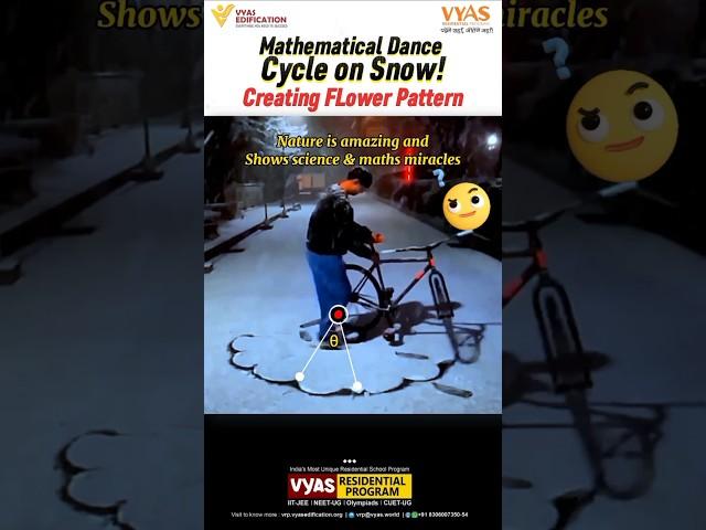 #mathematical #dance #cycle on #snow #creating #flower #pattern #physics #shorts #viralvideo