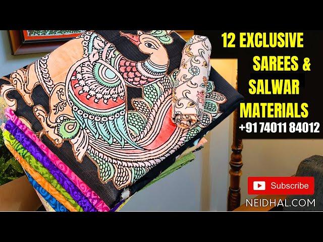 12 New Sarees & Salwar Material Designs | NEIDHAL.COM | WhatsApp +917401184012 | MARCH 04 #3343 