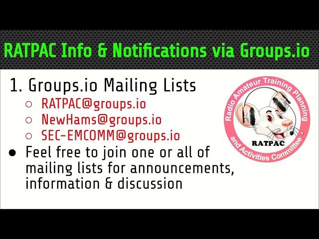 RATPAC Amateur Radio Presentations