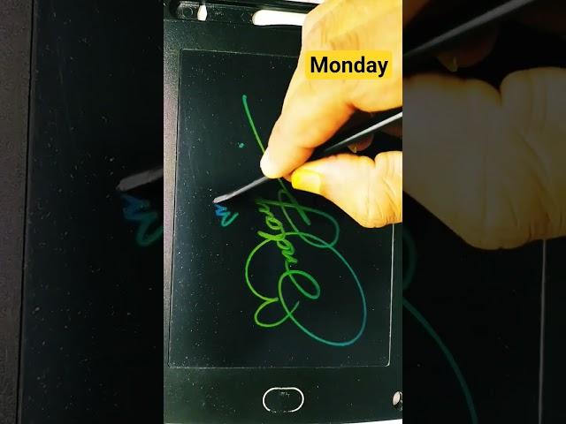 Monday | #signature #calligraphy #shorts #viral #art #artist #trending #handwriting #viralvideo