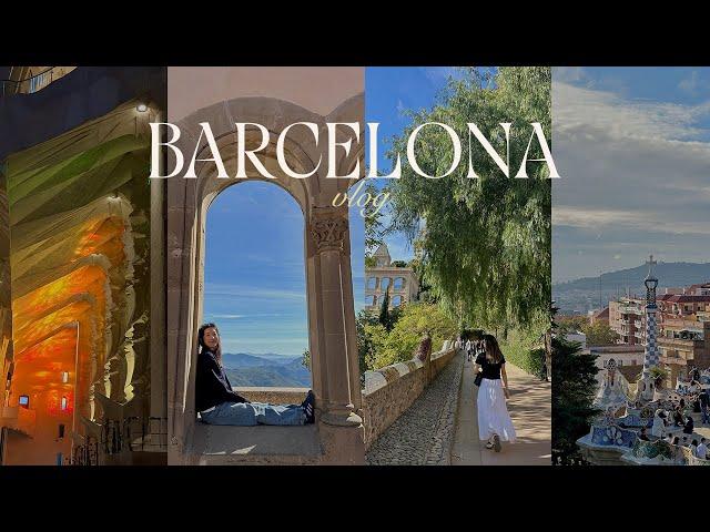 barcelona vlog | montserrat, paella, sagrada familia, park güell, wine, places to visit in spain