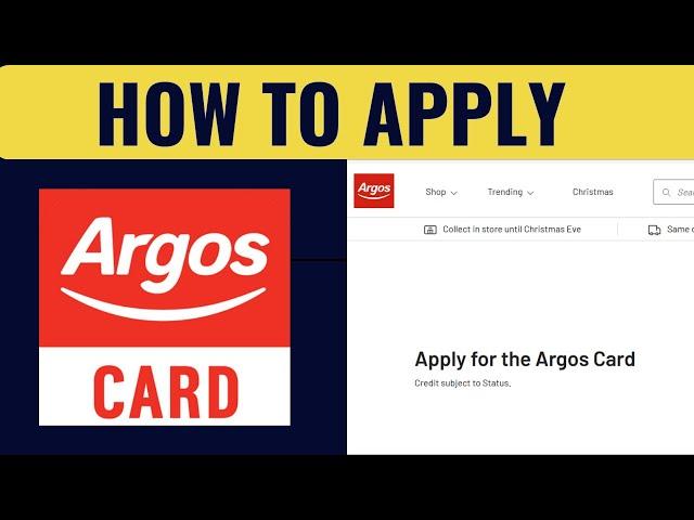 How To Apply For Argos Card