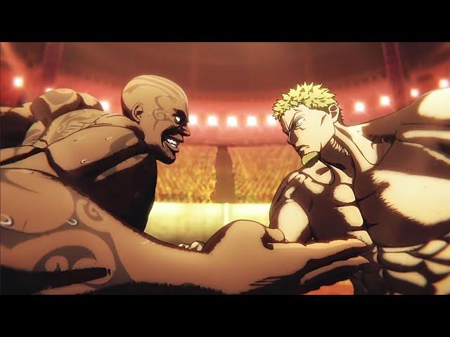 Takeshi Wakatsuki vs Muteba Gizenga DUBBED!!- The Wild Tiger vs The Genocider in Kengan Ashura HD! 