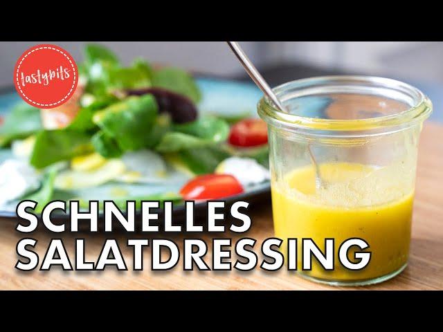 Schnelles Salatdressing mit Essig & Öl | Französische Vinaigrette (Rezept)