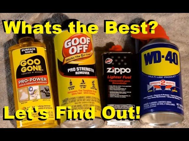 Best Adhesive Residue Remover? Let's find out! Goo Gone, Goof Off, Zippo Fluid, WD40