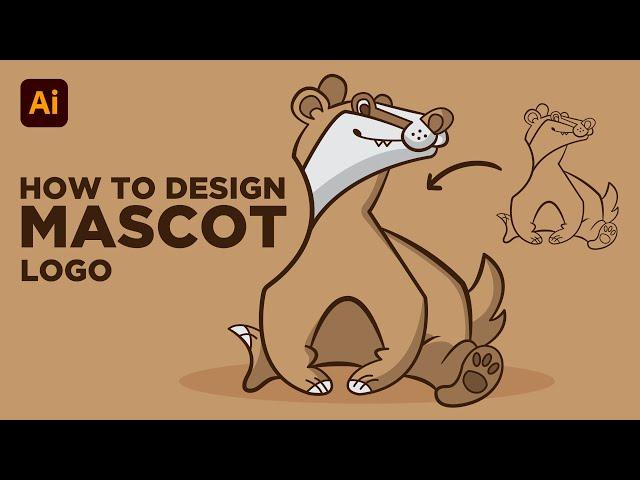 Adobe Illustrator Tutorial: How to Design Mascot Logo | Draw Civet character | Hiru Designs