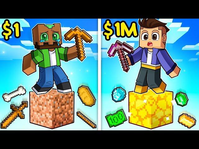 $1 VS $1.000.000 UN SÓLO BLOQUE en MINECRAFT