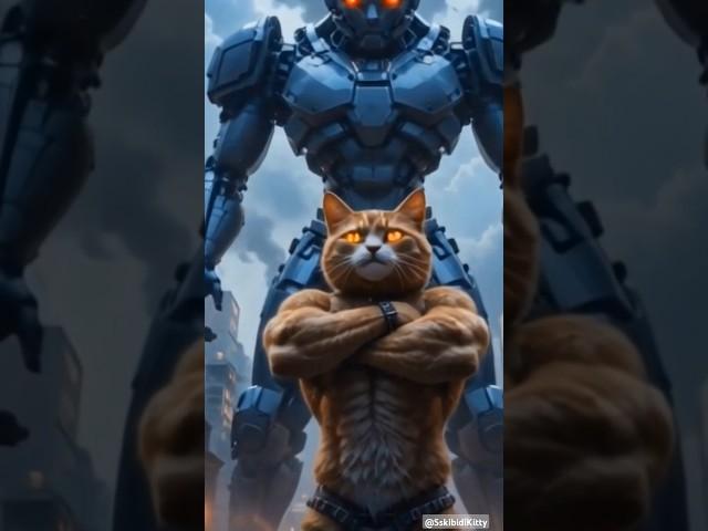 "Muscle Cat vs Skibidi Robot: Epic Showdown!" #aianimation