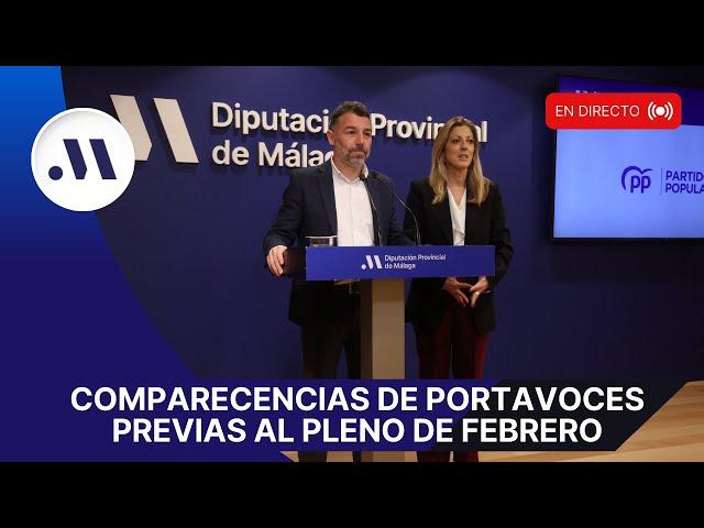 Comparecencias de portavoces previas al pleno de la Diputación de Málaga de febrero de 2025