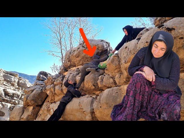 ️ A rocky shelter or a cruel prison?  A mother's cries in the mountains and the nomads!