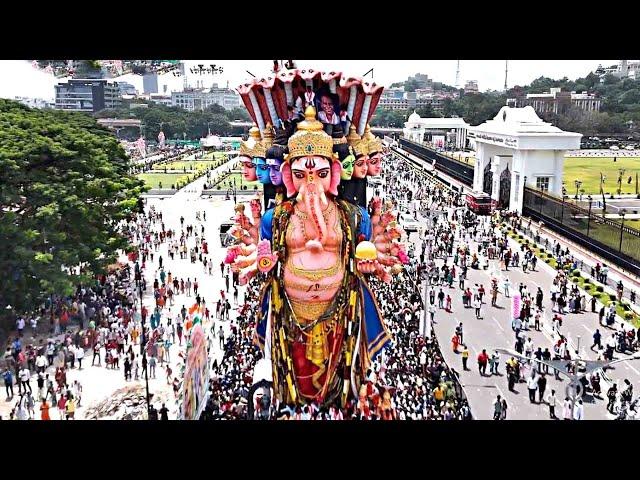 Khairatabad Ganesh Drone Visuals | Khairatabad Ganesh Nimajjanam 2024 | Filmy Hunk