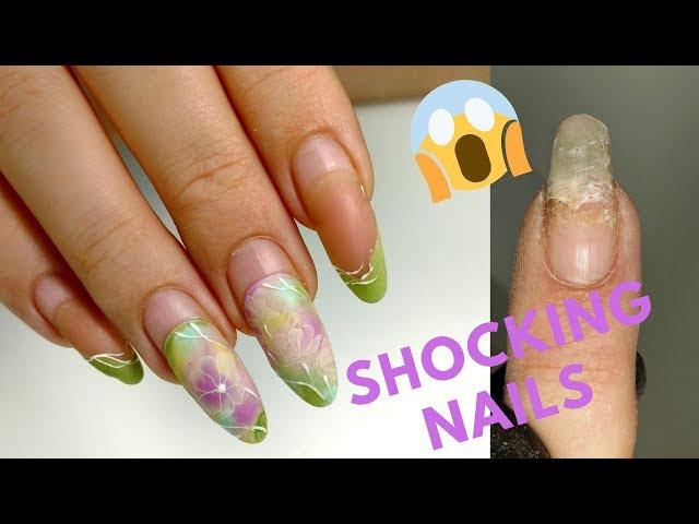 HUGE Transformation on Damaged Nails | Full Manicure | Chrome Design