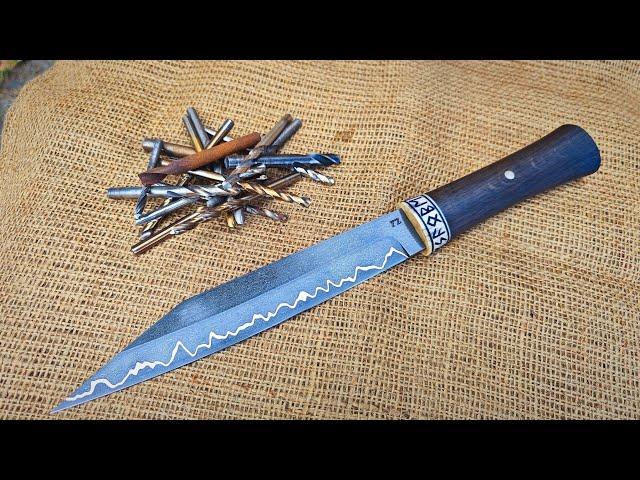 Making a Viking Seax from Old Drills! Legendary WOOTZ Steel in Action