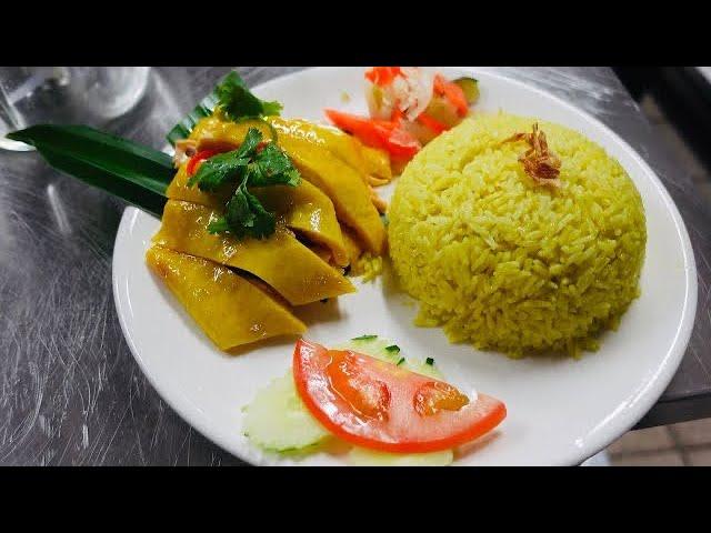 Hainanese chicken rice full making process Thai style Chicken tender rice fragrant Hong Kong food