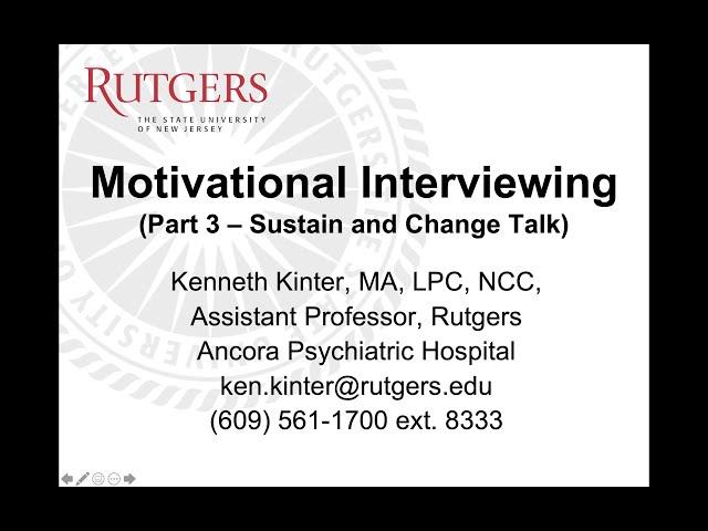 Motivational Interviewing Part 3: Sustain and Change Talk