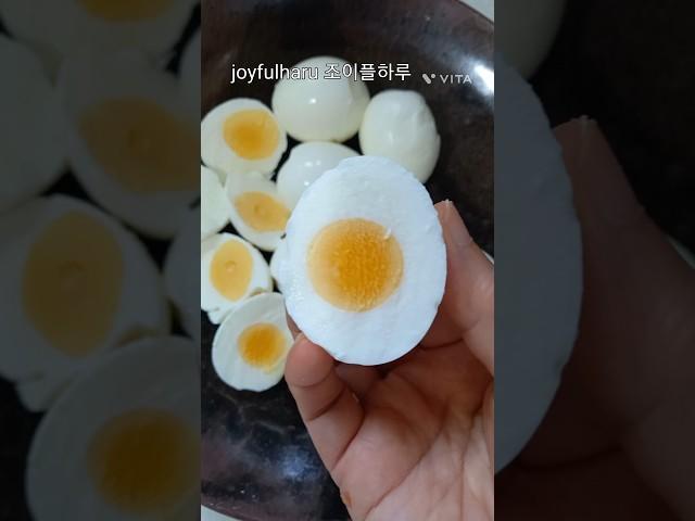 달걀 9분 삶아낸 모양/joyfulharu 조이플하루