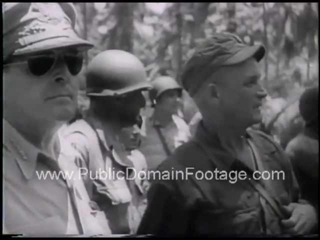 MacArthur Returns to the Philippines WWII Newsreel archival footage  PublicDomainFootage.com