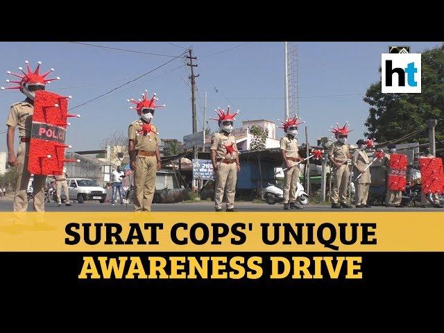 Watch: Surat cops' unique awareness campaign on COVID-19