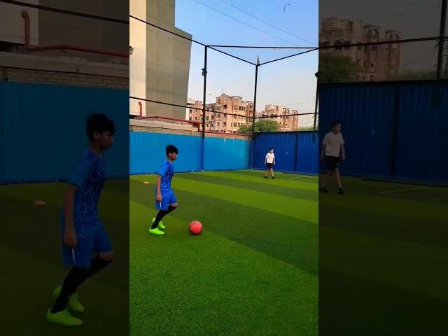 Zig-Zag & Shoot at Football Academy  #football #academy #sports #turf #play #fun #game #shorts