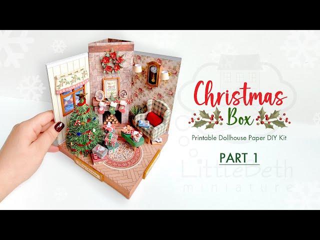 Christmas Box DIY Kit - PART 1 | Printable Dollhouse Paper Craft Tutorial #dollhouseminiature