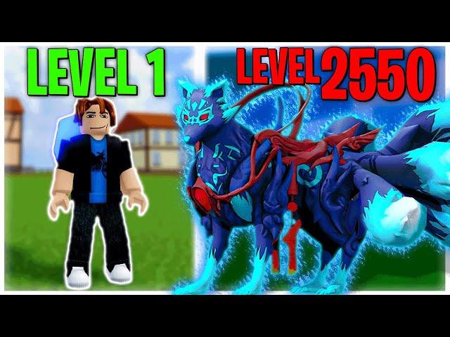 Going From Level 1 NOOB To MAX LEVEL Using Only KITSUNE FRUIT IN BLOX FRUIT (Roblox)