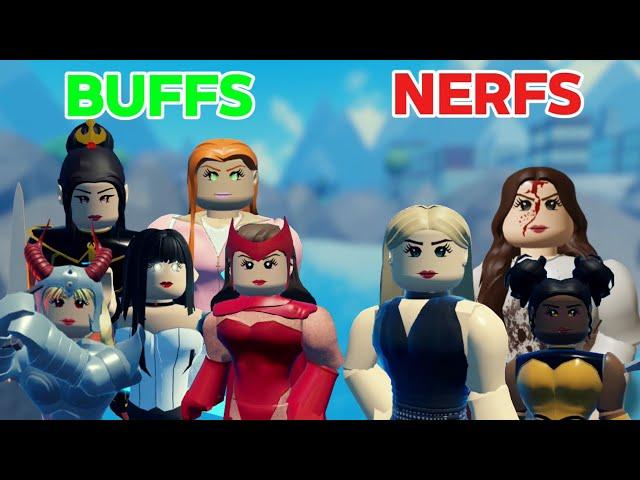 Huge buffs and nerfs/balance update. Heroes online world roblox