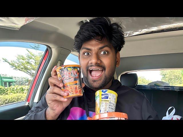 Trying Korean Cup Noodles ‍ First Time !! MouLiving Life ️