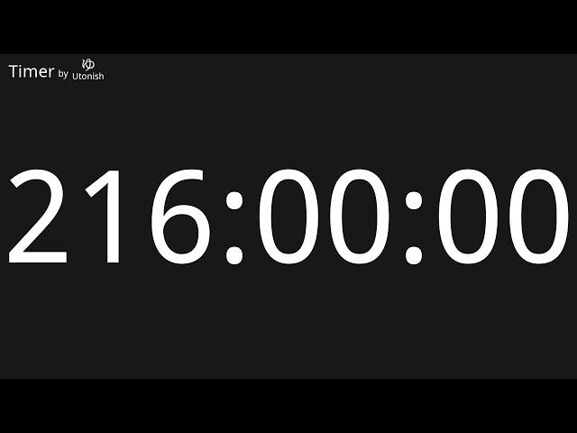 216 Hour Countdown Timer - Longest Timer on YouTube