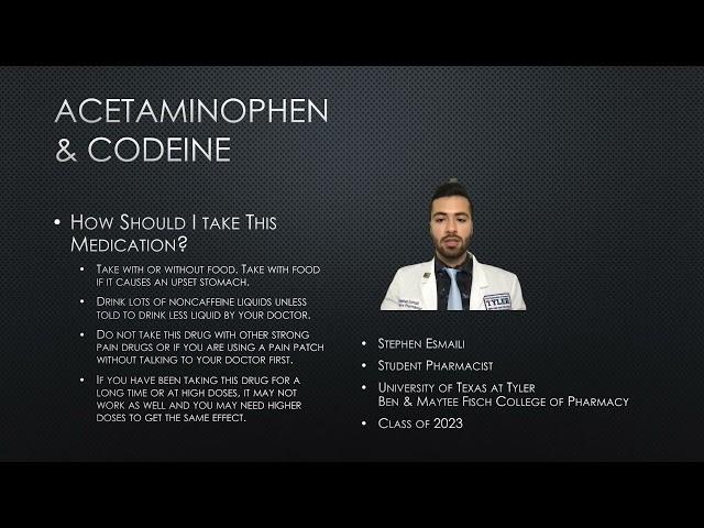 Acetaminophen & Codeine (Tylenol 3/4) Patient Counseling