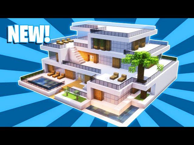 Minecraft : How To Build a Large Modern House Tutorial (#40)