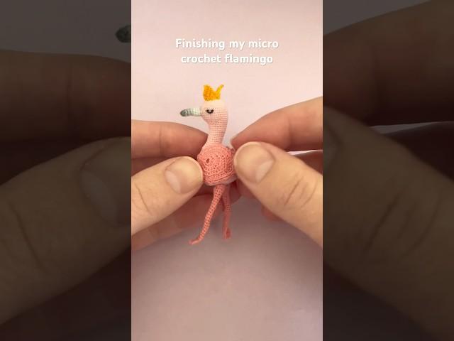 Amigurumi flamingo pattern from my book, Cute & Cuddly Crochet #crochet #microcrochet #miniature