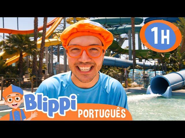 Blippi no Parque Aquático! | 1 HORA DE BLIPPI BRASIL! | Blippi em Português | Vídeos Educativos