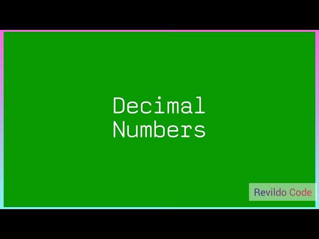 Decimal in javascript | Javascript Full Course |#javascript | #Revildo_code