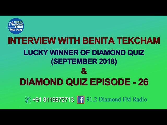 INTERVIEW WITH BENITA TEKCHAM || WINNER OF DIAMOND QUIZ (SEPTEMBER 2018)