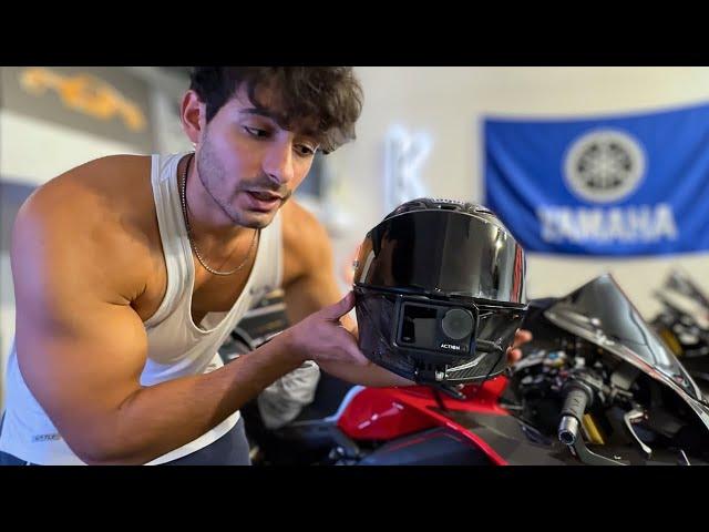 Full Helmet Setup & Test Ride With Action 4 Motorcycle Camera