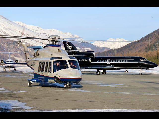 Big VIP-jets and helicopters - one day at Europe's highest altitude airport Samedan