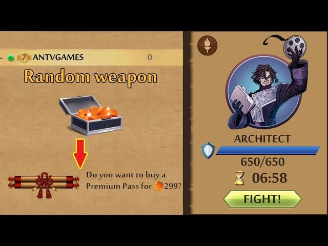 Shadow Fight 2 || Random Weapon vs BOSS ARCHITECT 「iOS/Android Gameplay」