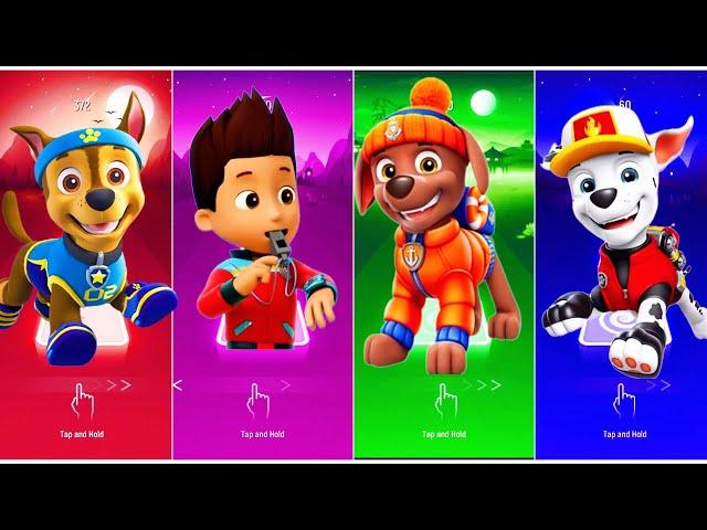 PAW Patrol - Chase  Ryder  Zuma  Marshall.Who is best? | Tiles Hop EDM Rush