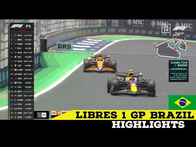 RESUMEN Y DESCONTENTO - LIBRES 1 GP BRAZIL - HIGHLIGHTS MEJORES MOMENTOS VIDEOS F1 - CHECO PEREZ