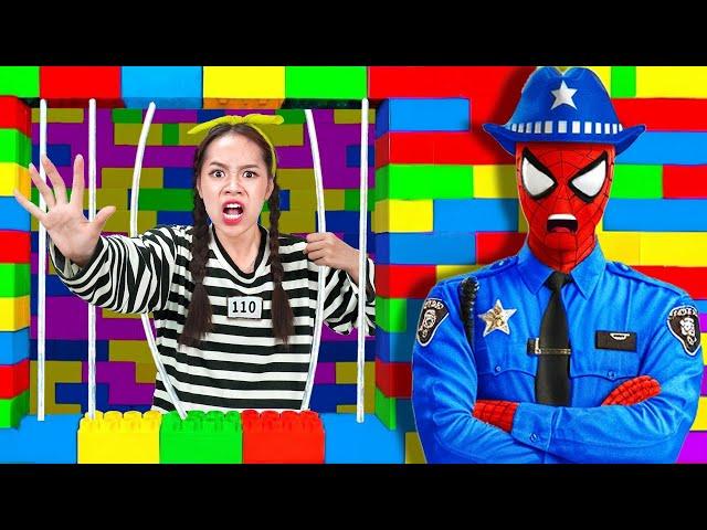 Chief Soyay Try to Escape From Spider-Man And Paw Patrol Chase Lego Prison Live Action!