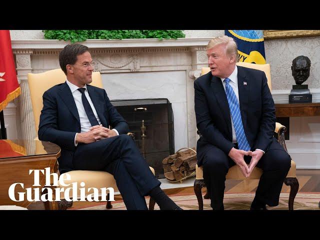 'No': Dutch prime minister awkwardly interrupts President Trump