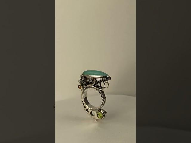 Кольцо ручной работы с хризопразом "Экзо" @shashkovjeweler