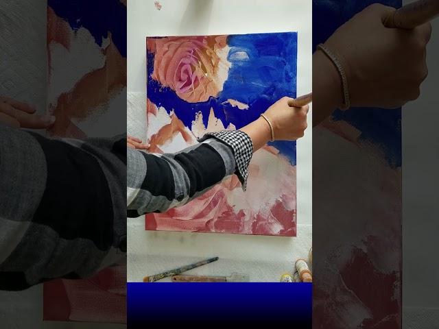 Abstract Acrylic painting & Catalyst wedge techniques #Shorts