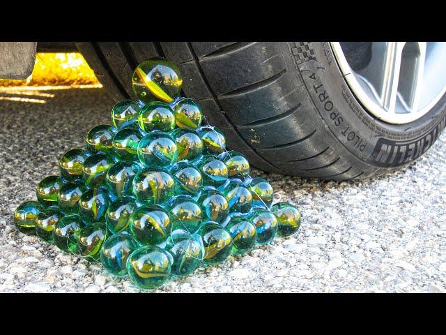 Crushing Crunchy & Soft Things by Car! EXPERIMENT CAR vs MARBLES CUBE