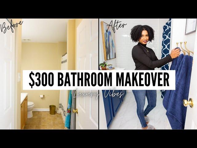 DIY BATHROOM MAKEOVER UNDER $300 l EXTREME DIY SMALL BATHROOM MAKEOVER l DIY LUXURY BATHROOM REMODEL